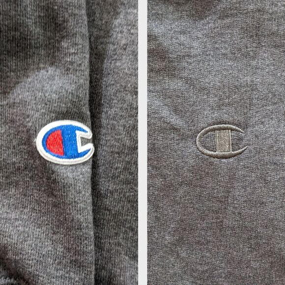 Champion Hoodie Jacket Men's L Zip Up Gray Streetwear Minimalist Neutral Workout - Picture 4 of 8